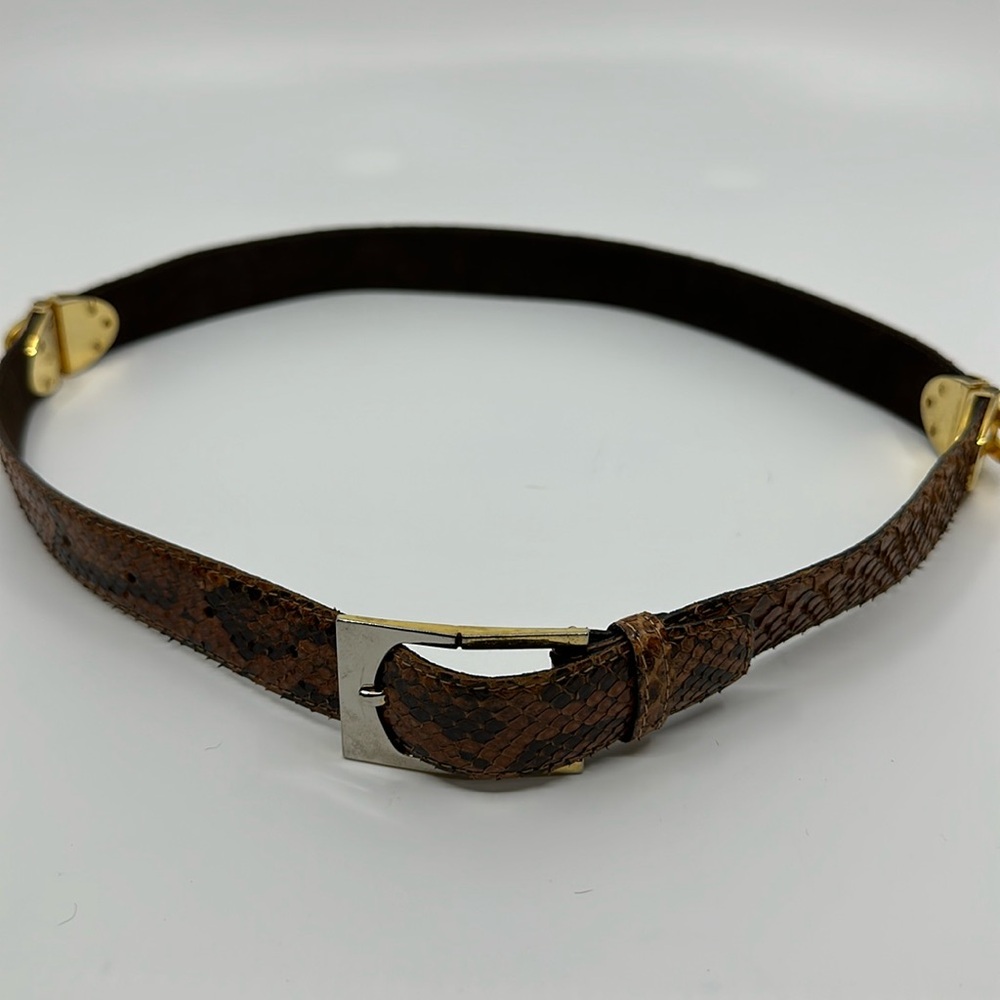 Vintage snakeskin with goldtone detail belt, Size small